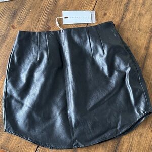 Endless Rose Black Faux Leather Mini Skirt
